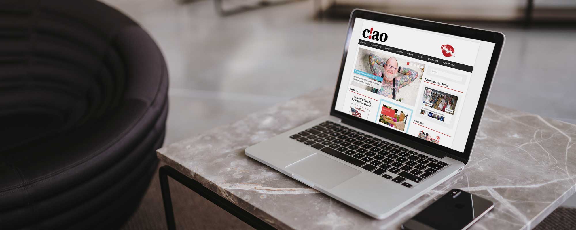 ciao magazine website design